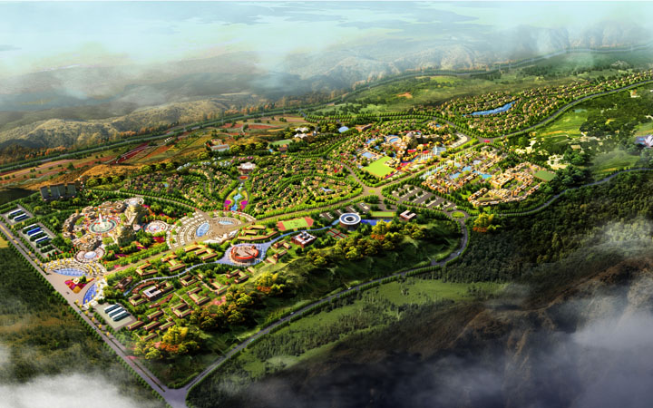 新疆博峰明珠旅游綜合體旅游規(guī)劃鳥(niǎo)瞰圖