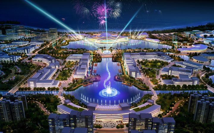 度假綜合體項(xiàng)目旅游規(guī)劃設(shè)計(jì)公司：中國惠安海洋生態(tài)文化旅游城啟動區(qū)夜景旅游規(guī)劃效果圖