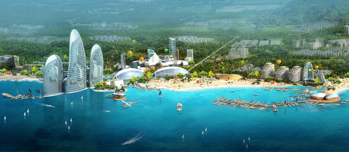 山東日照夢(mèng)想海岸濱海旅游綜合體溫泉半島旅游規(guī)劃效果圖